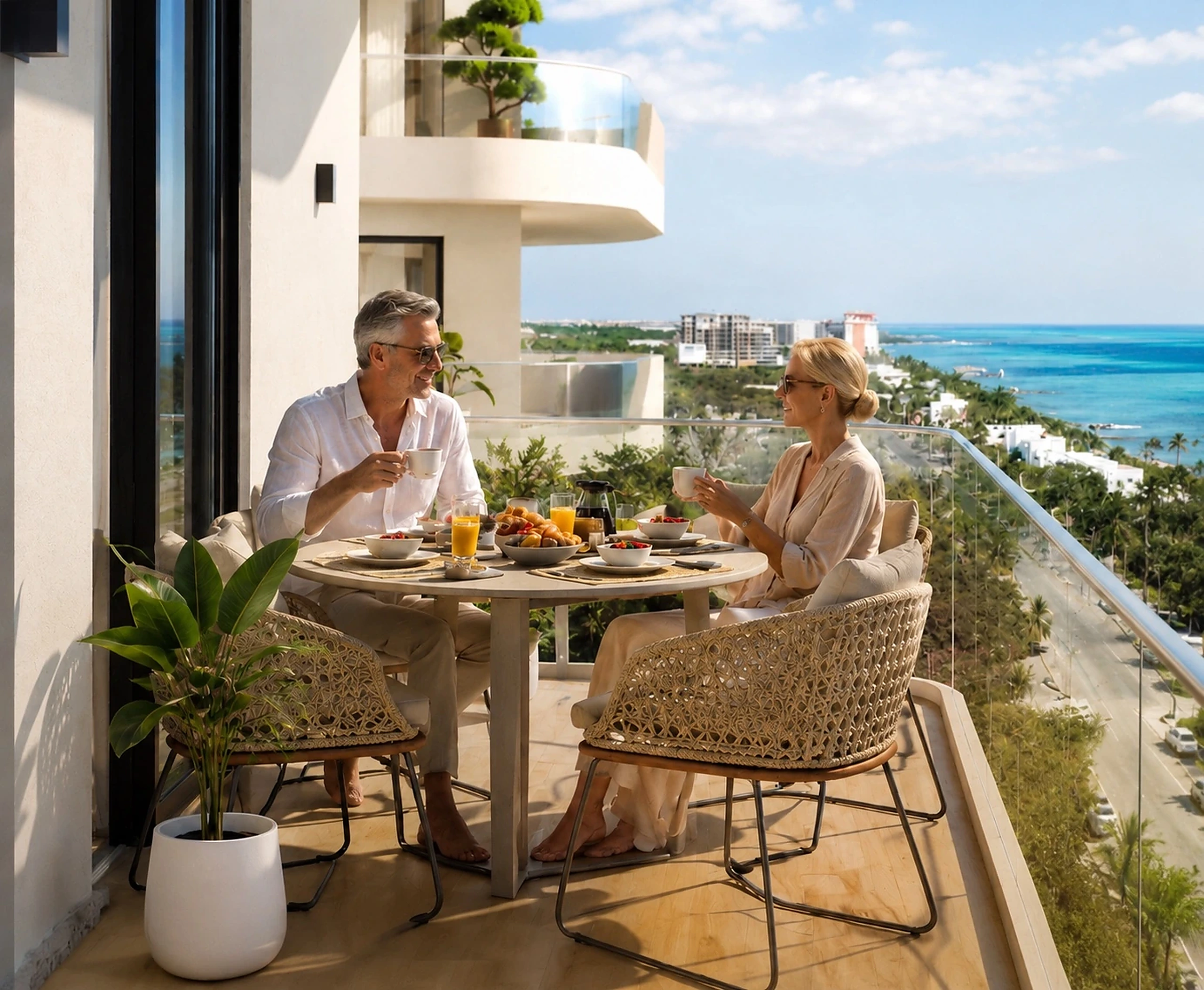 Desayuno frente al Caribe en DHAMAR